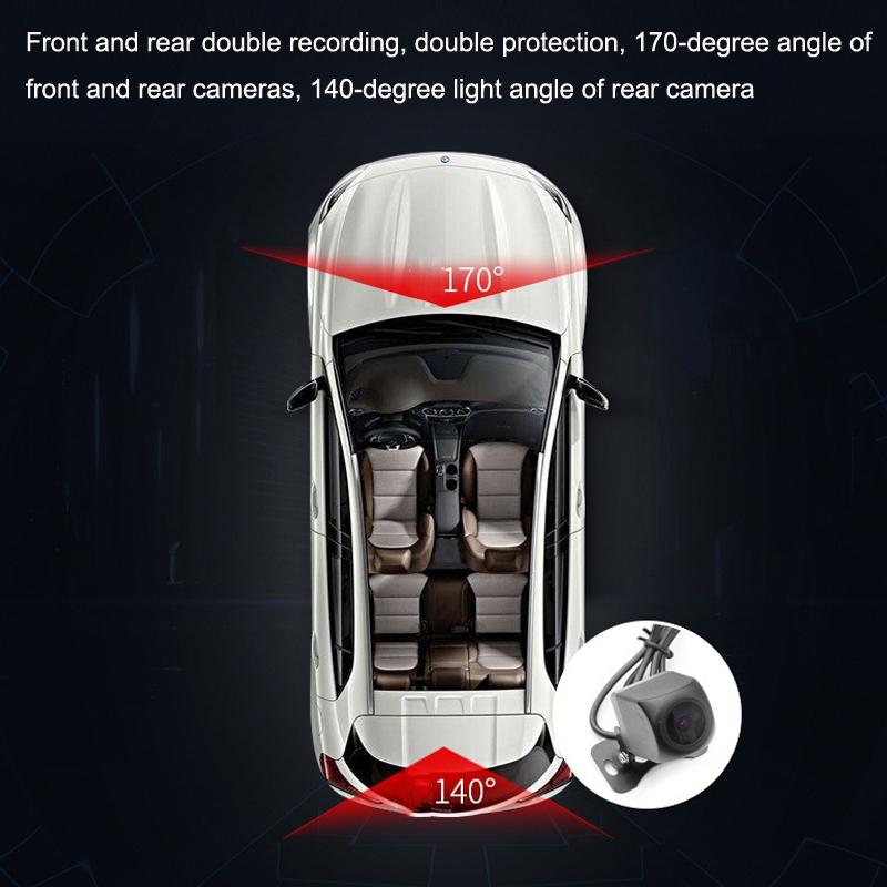1080p Dual Recording Hidden Driving Recorder with Wifi and Screen - Black
