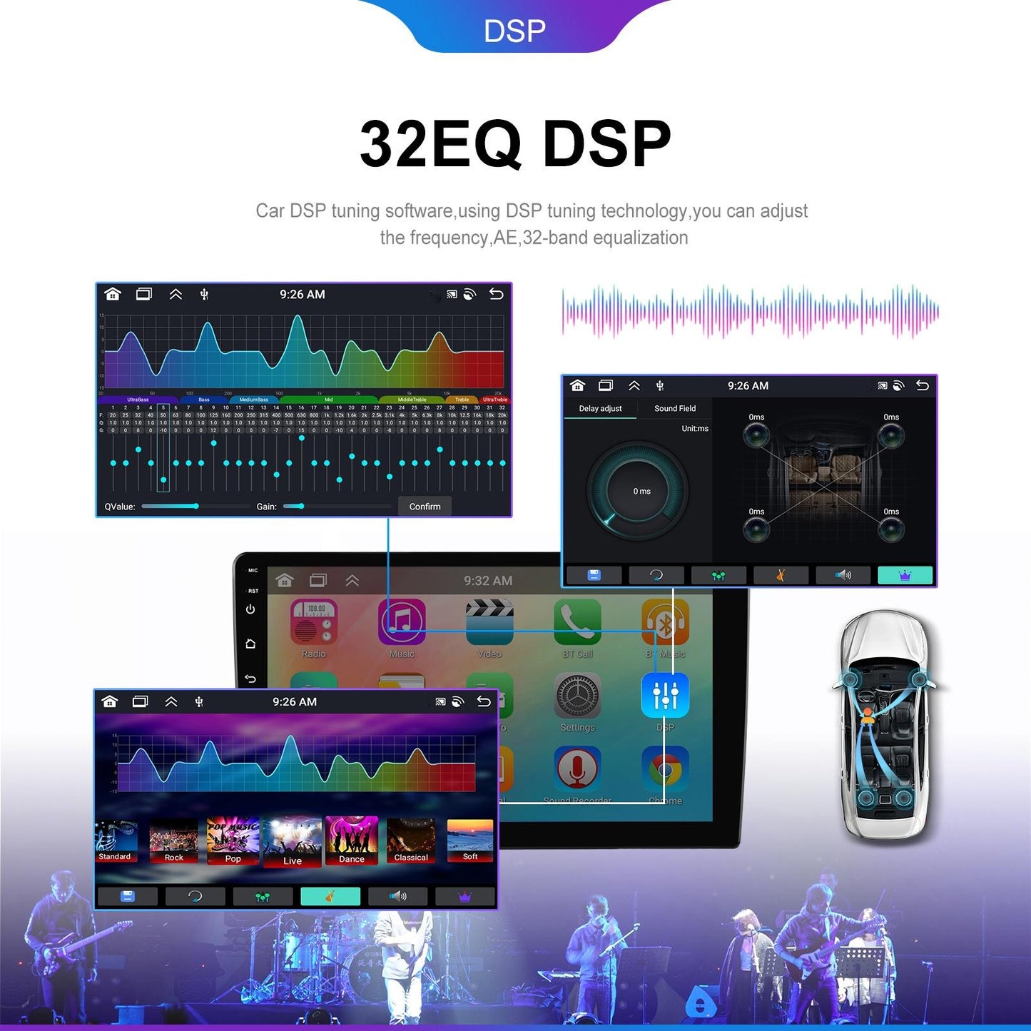6 + 128G Android Car Bluetooth Player With Gps Navigation - Standard 10.1 Inch