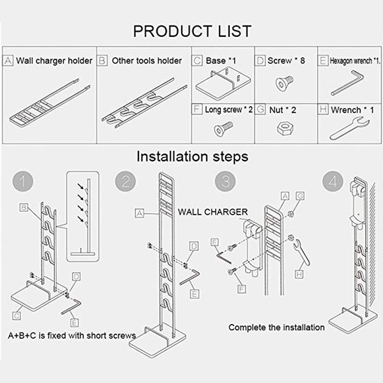 Wall-mounted Vacuum Cleaner Holder for Dyson V6 V7 V8 V10 - no Drilling Needed