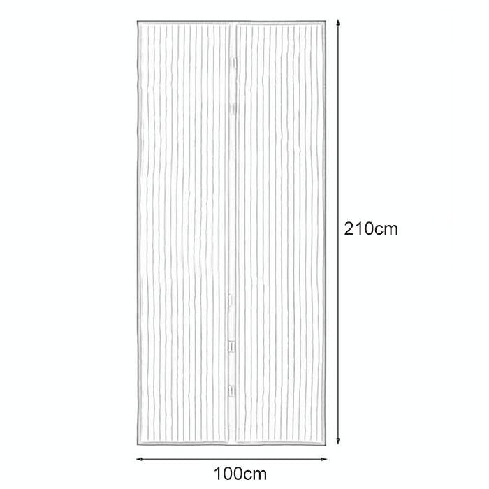 210x100cm Magnetic Mosquito-proof Screen Door Curtain - Magic Mesh - Black