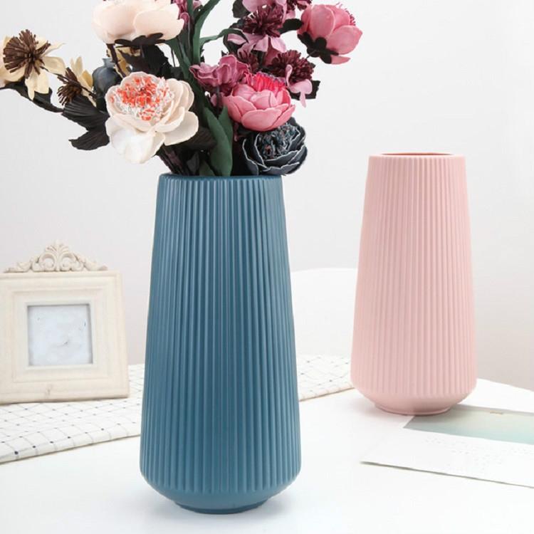Versatile Plastic Flower Vase for Dry and Wet Arrangements - Milk White