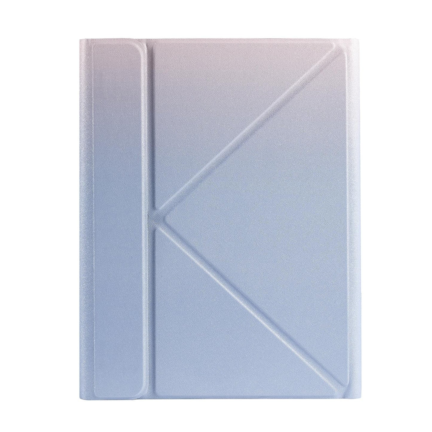 Bluetooth Keyboard Leather Case For Ipad 9.7 - Triangle Holder & Pen Slot - Gradient Blue Pink