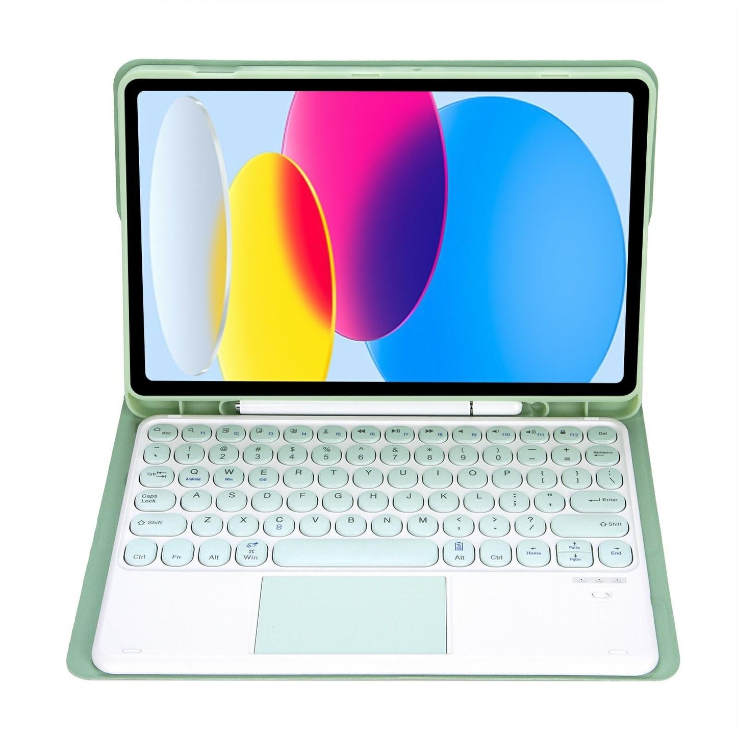 2022 Ipad 10.9 Lambskin Bluetooth Keyboard Case With Pen Slot - Rose Gold