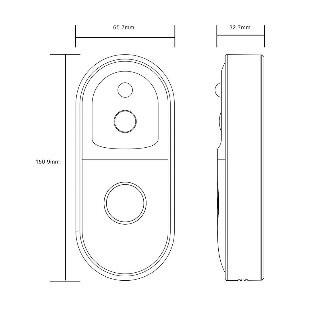 Smart Wifi Video Doorbell With Night Vision & Remote Monitoring - White