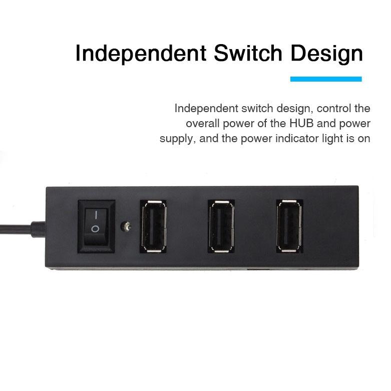 4-Port Usb 2.0 Hub With Switch - White