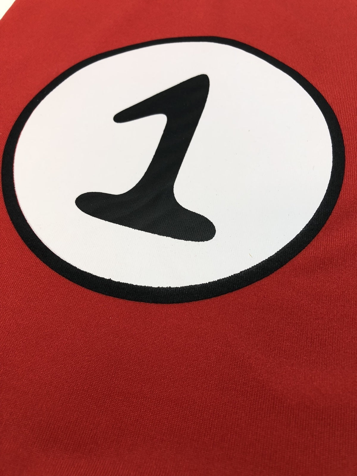 Adult Cat In The Hat Thing 1 Dr Seuss Red Top Party Costume Book Week - S
