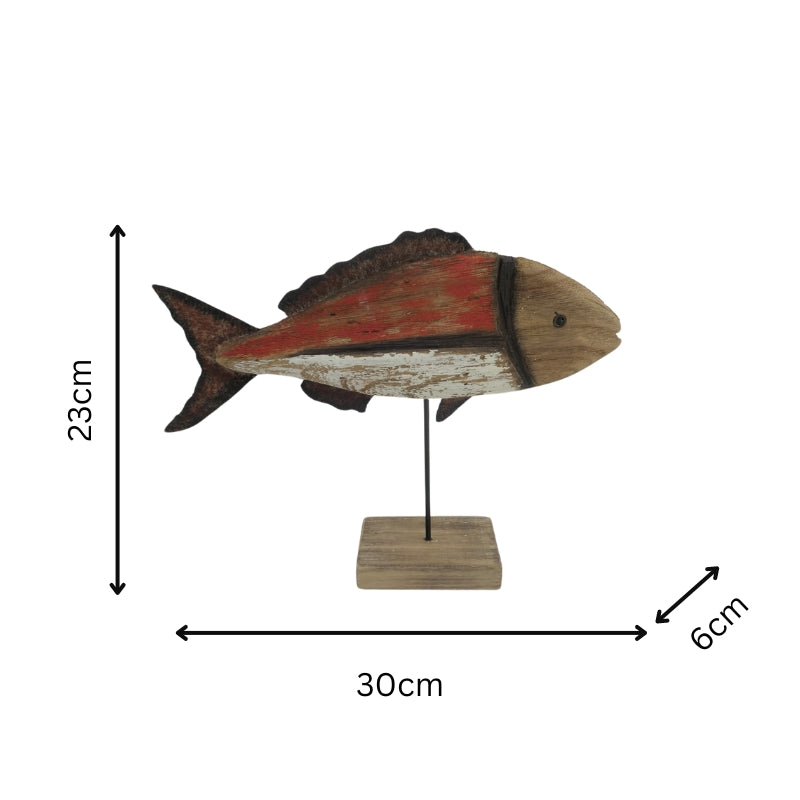 Handcrafted Fish On Base 30cm