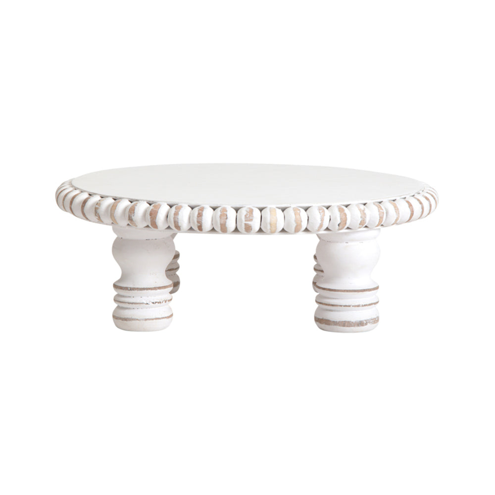 Mango Wood Round Beaded Display Stand 30cm