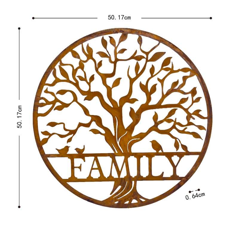 Laser Cut Round Family Tree Of Life Wall Art 50x50cm