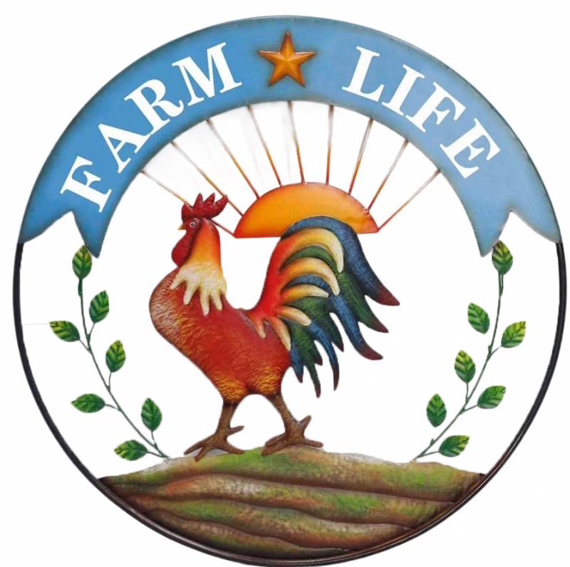 Round Farm Life Metal Wall Art 70cm