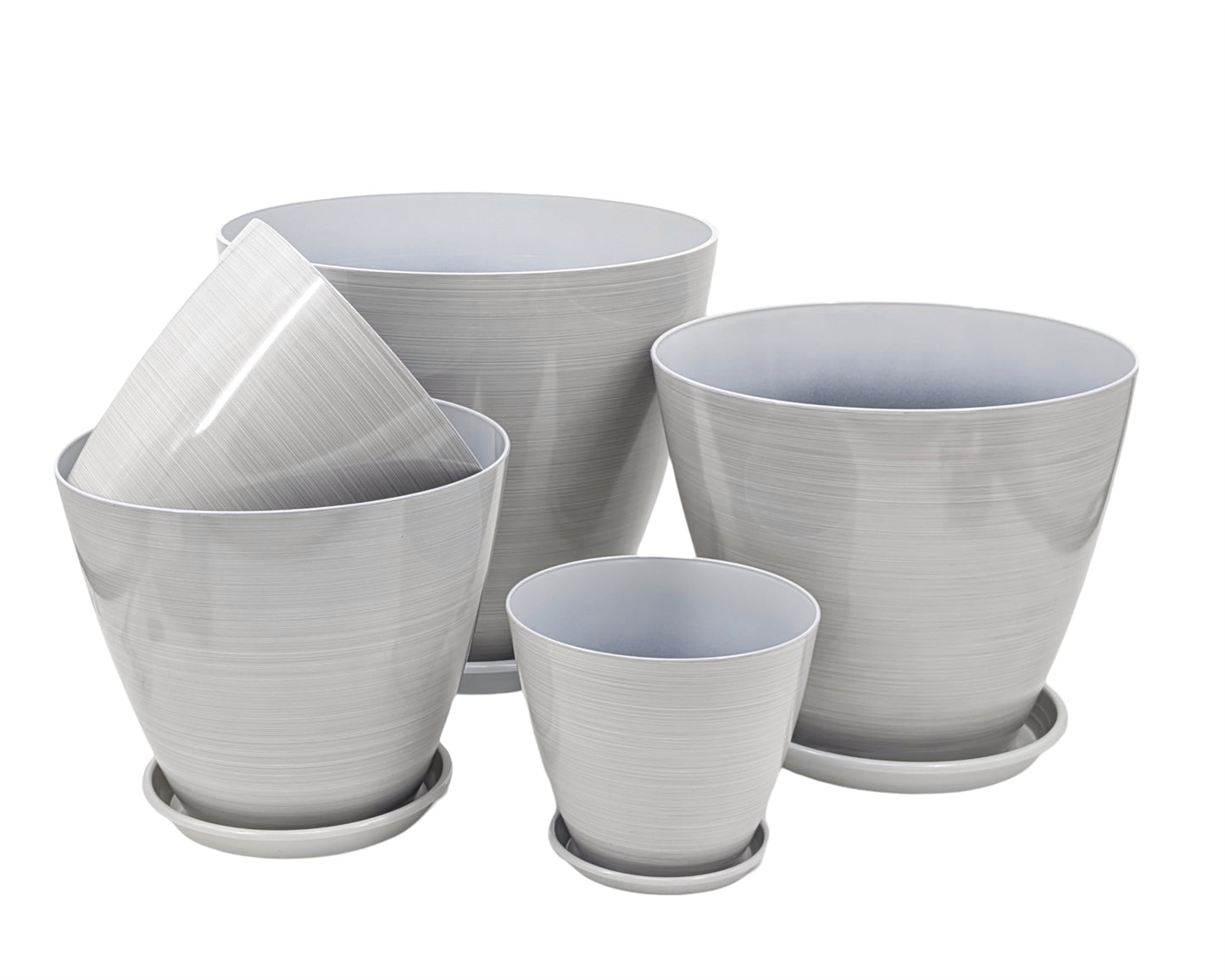 bulk 6 Brush Glazed Planter w Drainage Tray 40cm