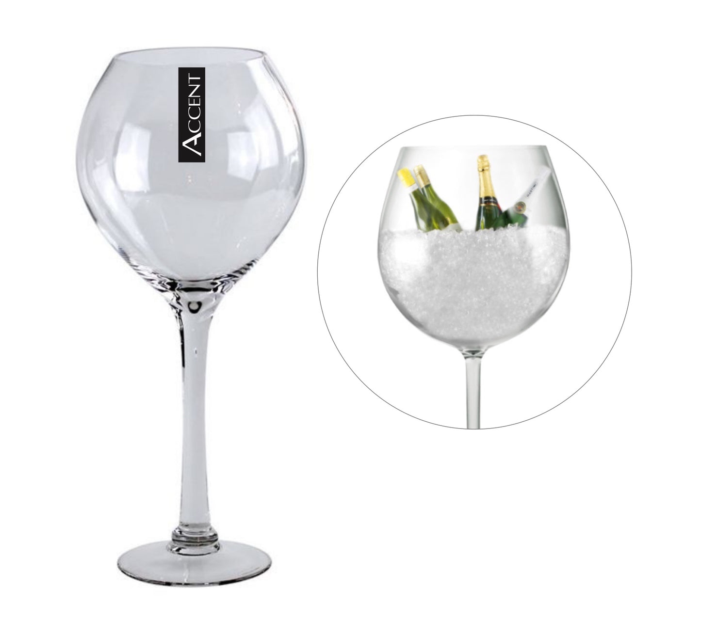 bulk 4 Glass Vase Wine Glass Flower 42cm