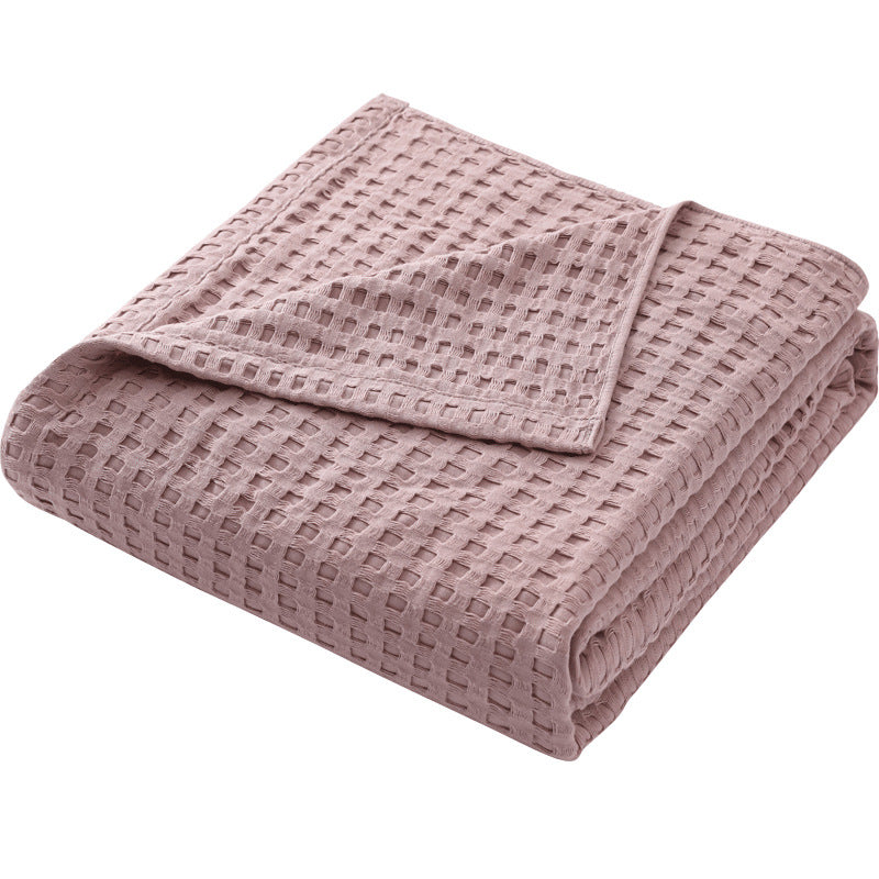 Cotton Waffle Blanket - Air Conditioning Blanket/Throw/Summer Quilt, 100*152cm,Yellow