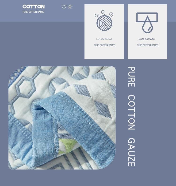 Race Soft Cotton Gauze Pillowcase Set - Breathable, Non-slip, Extra Large (Pillow Core Not Included)56x80cm