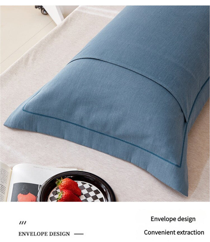 Grey Pure Cotton Flannel Pillowcase Set - Soft, Thickened, Solid Color (Pair, 48x74cm)