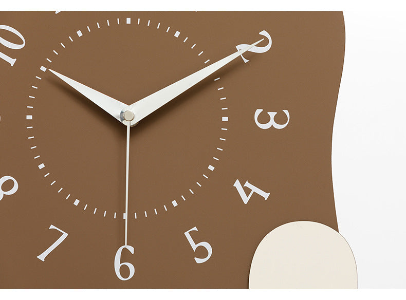 Abstract Modern Wall Clock - Silent Non-Ticking Decorative Clock with Wavy Design & Ceramic Accent(black)