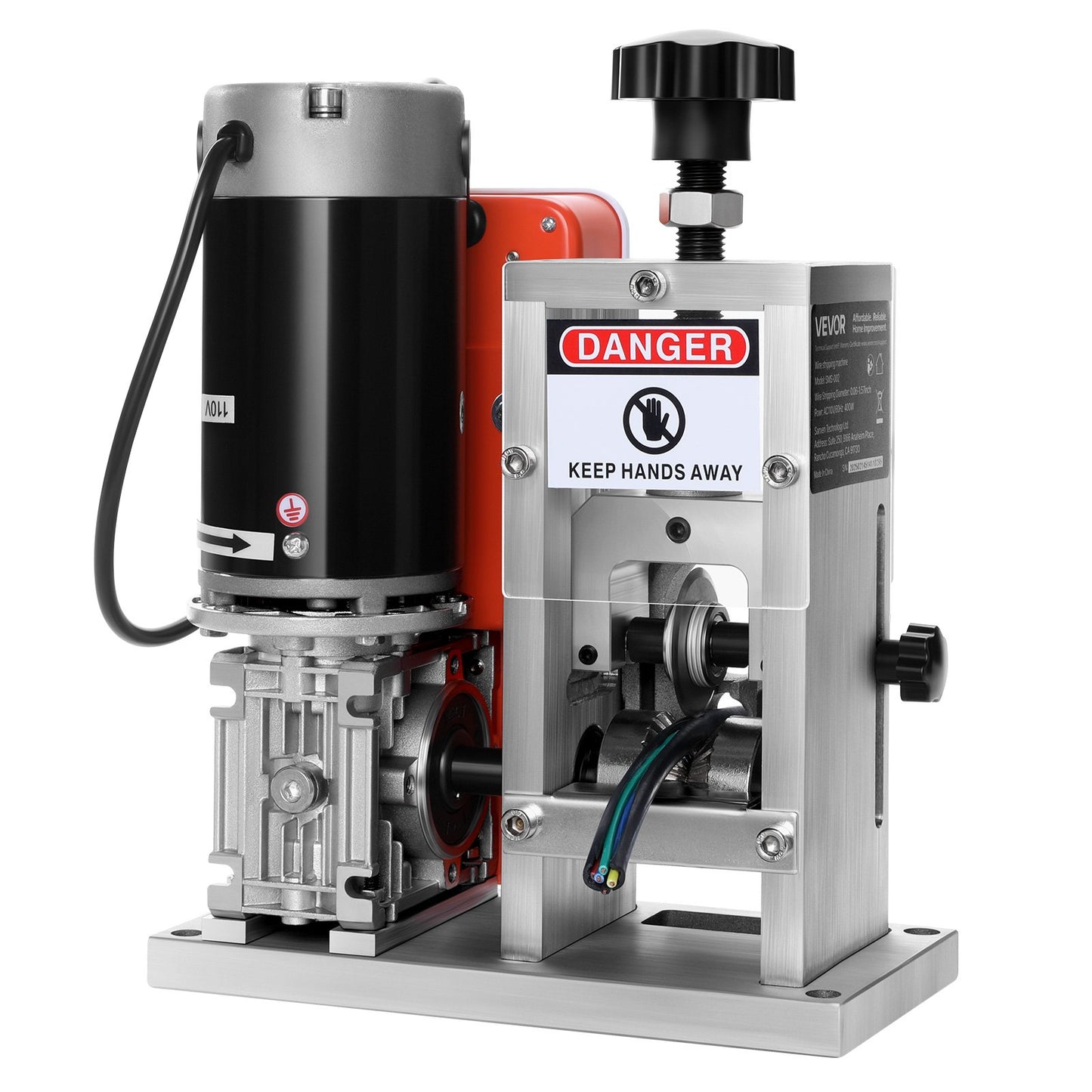 VEVOR Electric Wire Stripping Machine, 1.5-40 mm, 400W Automatic Motorized Cable Stripper, 9.84 IPS (15 m/min) Wire Peeler with Alloy Blades, V-Shaped Rollers, Cooling Fan, for Scrap Copper Recycling