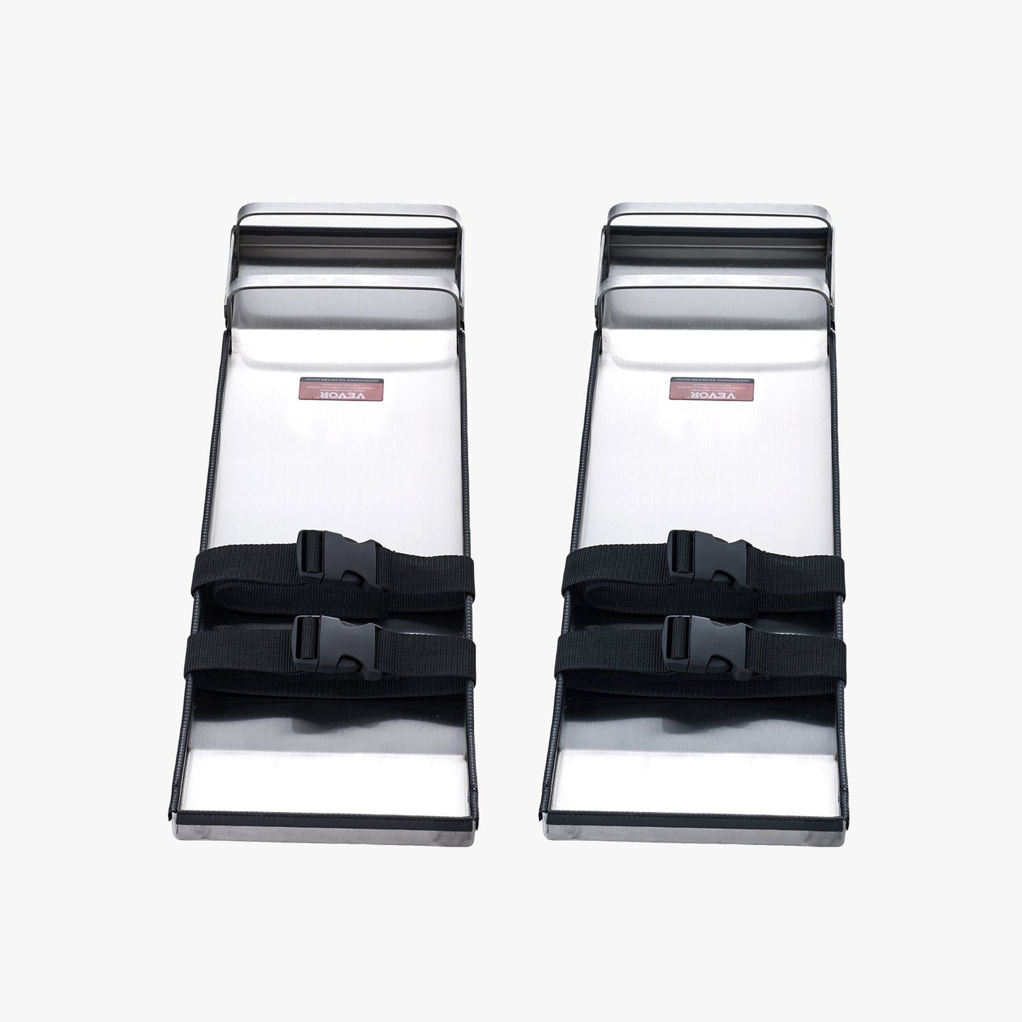 VEVOR Concrete Knee Boards Stainless Steel, 28'' x 8'' Concrete Sliders, Knee Boards For Concrete, Concrete Knee Pads Pair Moving Sliders, with Board Straps for Cement and Concrete Finishing