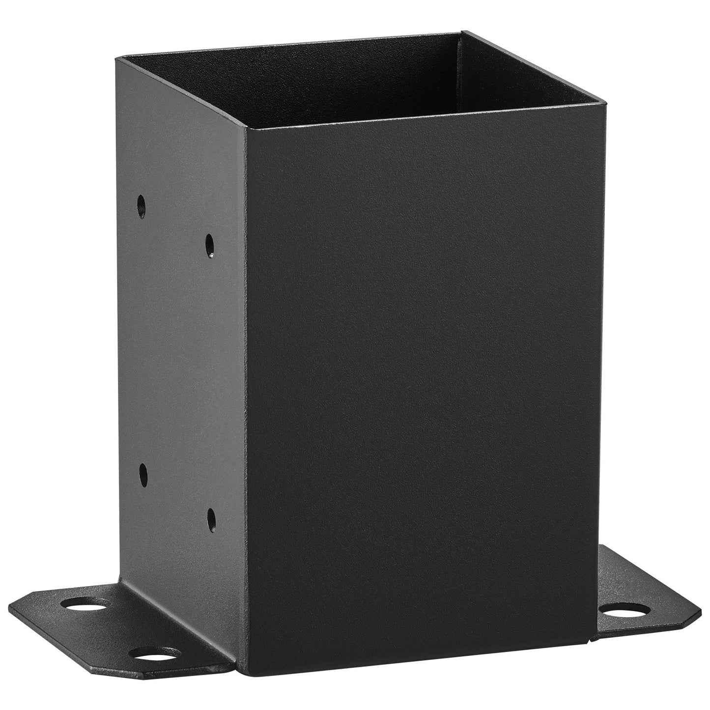 101.6x101.6mm Post Base 4 Pcs, Inner Size 91x91 Post Base Brackets, Heavy Duty Powder-Coated Post Anchor Matte Black Wood Post Brackets for Pavilion Deck Railing Support Deck Base Plate