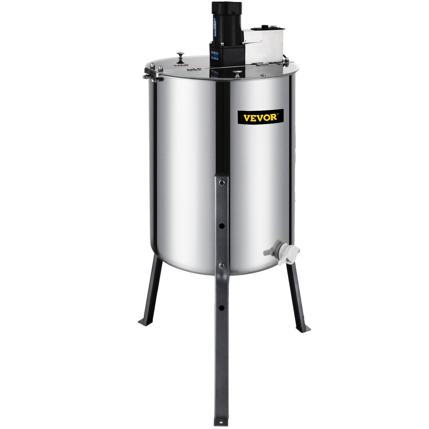 VEVOR 4 Frame Electric Honey Extractor Beekeeping 120 W Motor 2 Clear Lids