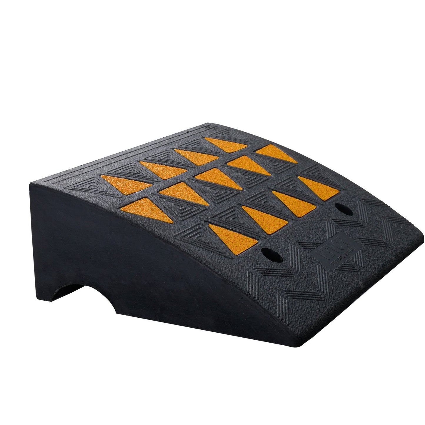 VEVOR Rubber Curb Ramp 15.2 cm Rise Height Sidewalk Curb Ramp, 37 cm Width 49.1 cm Length Driveway Ramp for Curb, 15T Heavy Duty Rubber Ramp for Forklifts, Trucks, Buses, Cars, Wheelchairs, Bikes