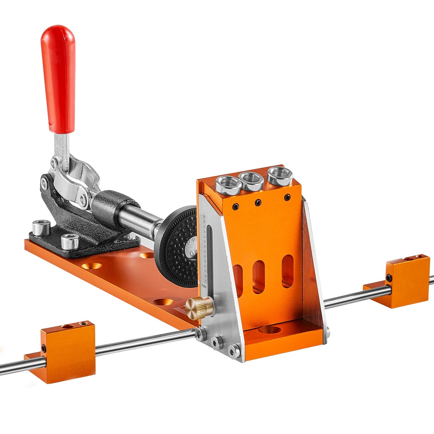 VEVOR Pocket Hole Jig Kit, 34 Pcs Pocket Hole Jig System with C-clamp, Fixture, Step Drills, Wrenches, Drill Stop Rings, Square Drive Bits, Toolbox, for DIY Carpentry Projects, Adjustable