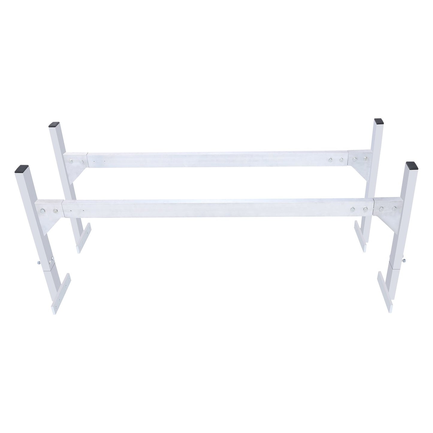 VEVOR Van Roof Ladder Rack, 2 Bars Aluminum Alloy Roof Ladder Racks, 181 kg Capacity Rain-Gutter Van Roof Rack, Adjustable Length 1300-2060 mm, Van Ladder Rack for Van, Cargo, Trailer
