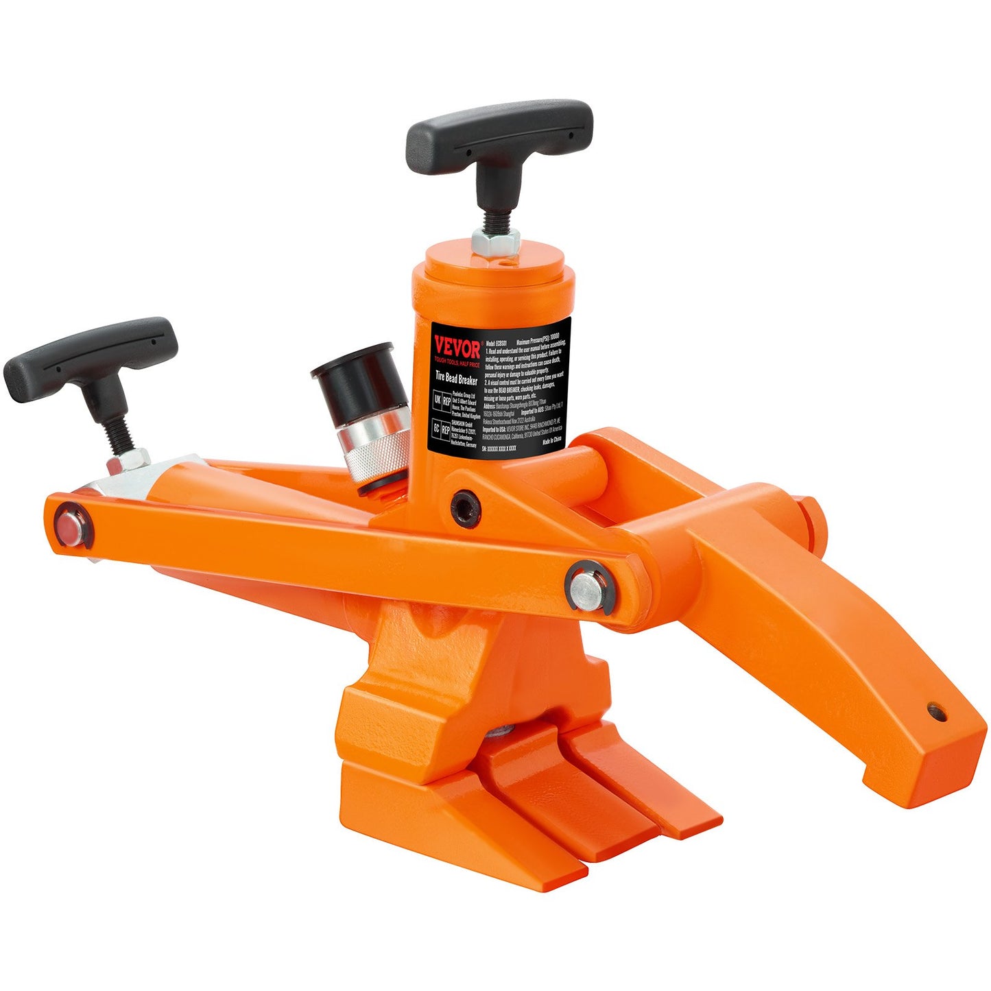VEVOR Hydraulic Bead Breaker, 1000 PSI Tire Bead Breaker with Metal Foot Pump, Heavy-duty Steel Bead Breaker Tool for Tractors, Trucks, Buses, Lawn Mowers, ATVs