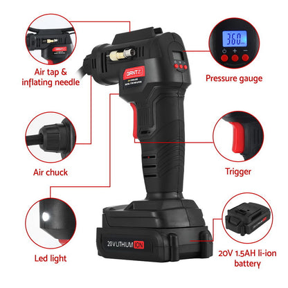 Giantz 20V Air Compressor 120PSI Electric Portable Air Inflator LED Light