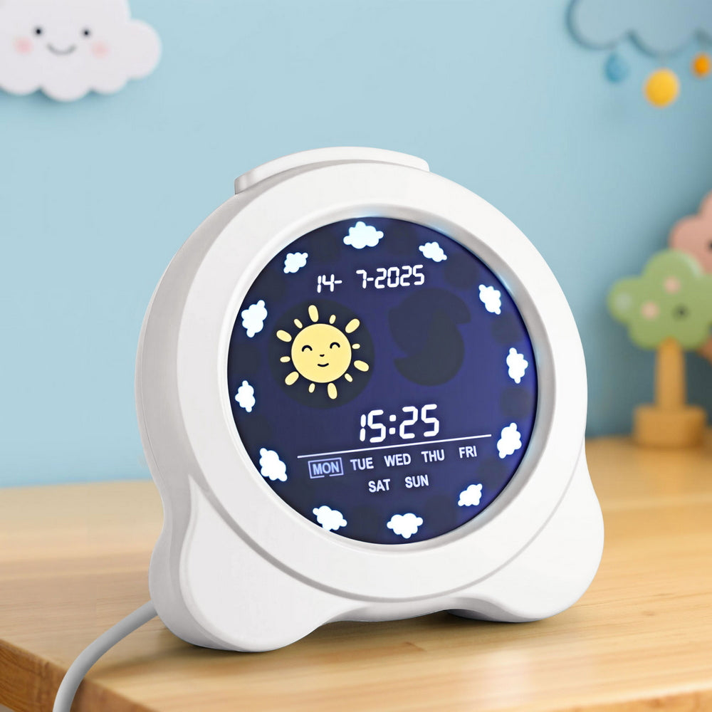 Artiss 3.8" Digital Day Clock Calendar Alarm LCD Display White