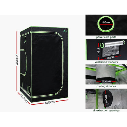 Green Fingers Grow Tent Light Kit 100x100x200CM 4500W LED Full Spectrum