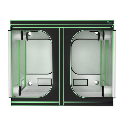 Green Fingers Grow Tent Kits 240x240x200cm Hydroponics Indoor Grow System Black