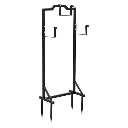 Green Fingers Garden Hose Holder Metal Portable Freestanding Hose Stand 4 Spikes Black
