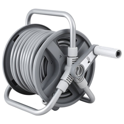 Green Fingers 20m Retractable Garden Hose Reel Heavy Duty 1/2" Hose Auto Rewind
