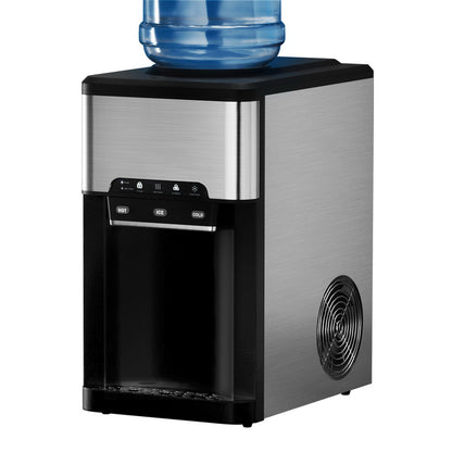 Devanti 20kg 3 in 1 Ice Maker Machine Cold and Hot Water Dispenser 3L Silver