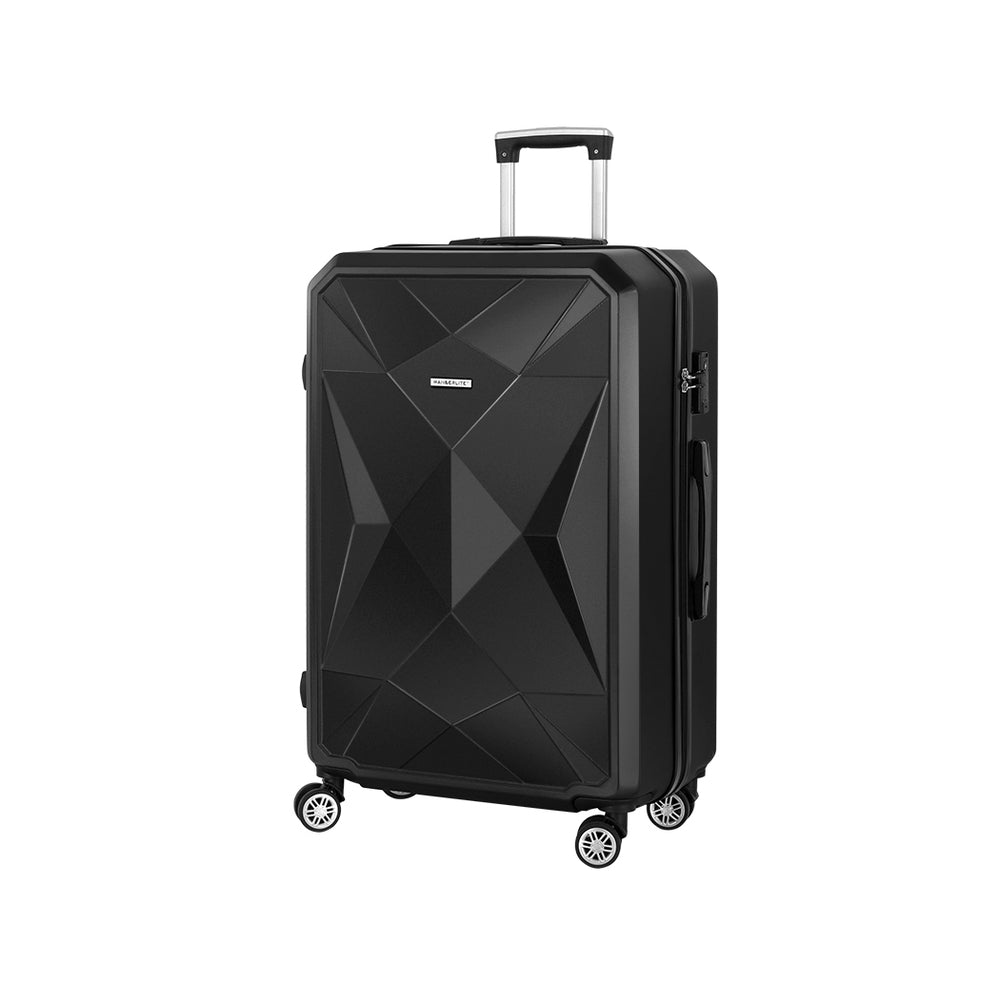 Wanderlite 28-inch Luggage Set with TSA Lock�ABS Hard Shell Travel Suitcase Organiser Luggage Case Black