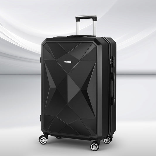 Wanderlite 28-inch Luggage Set with TSA Lock�ABS Hard Shell Travel Suitcase Organiser Luggage Case Black
