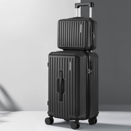 Wanderlite 2pcs Trunk Luggage Suitcase Travel Carry On TSA Lock 12" 20" Black