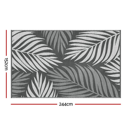 Gardeon Outdoor Rugs 152x244cm Large Carpet Reversible Area Mat PP Dual-Sided Patio Rug Leaf
