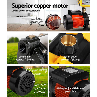 Giantz Garden Water Pump High Pressure 1800W 5-Stage Tank Irrigation Yellow