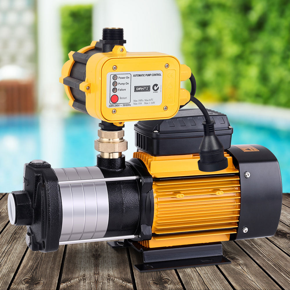 Giantz Garden Water Pump High Pressure 2000W 5-Stage Tank Irrigation Yellow
