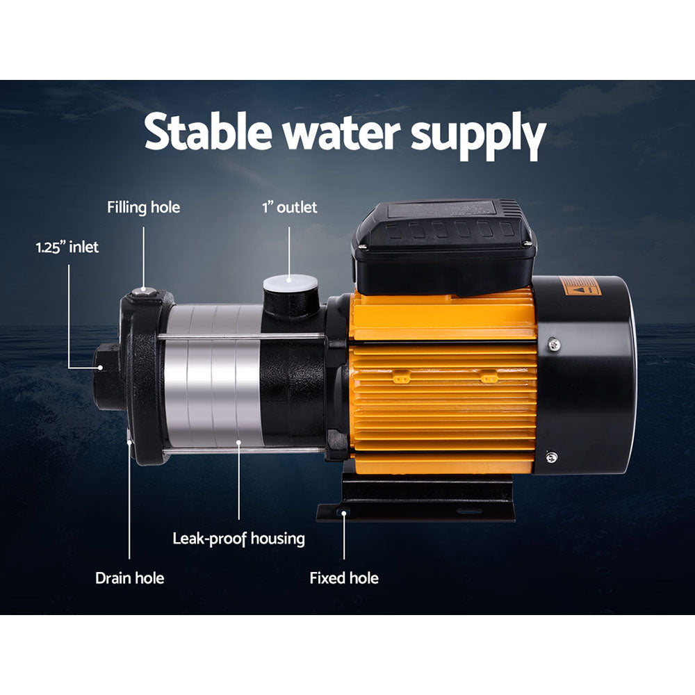 Giantz Garden Water Pump High Pressure 2000W 5-Stage Tank Irrigation Yellow