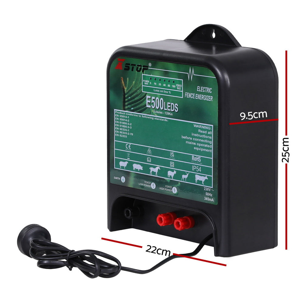 XSTOP Electric Fence Energiser 5J 220-240V 120km