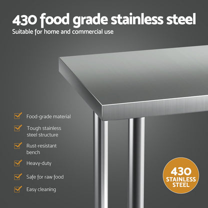 Cefito Stainless Steel Kitchen Benches Work Bench 610x457mm 430