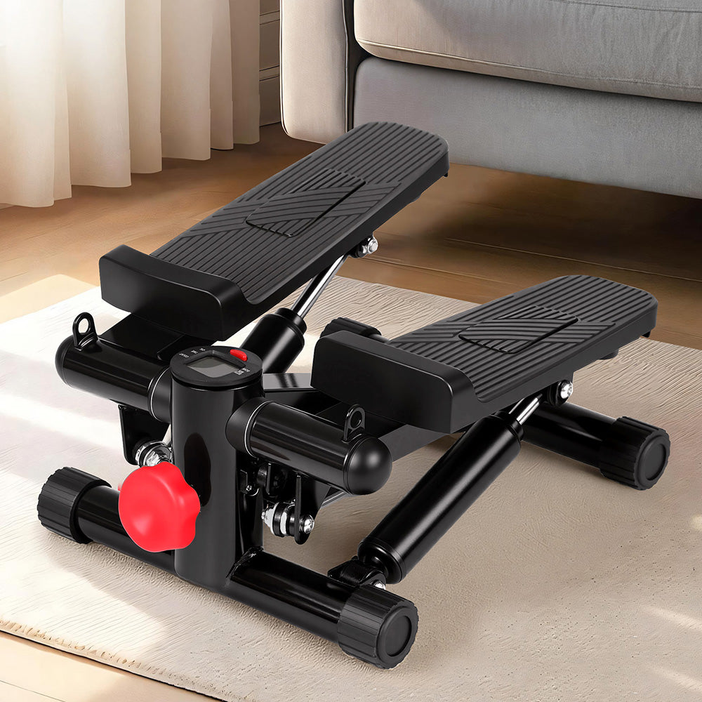 Everfit Mini Stepper with Resistance Rope Aerobic for Exercise Compact Home Workout Black