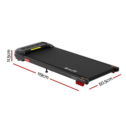 Everfit Treadmill Electric Walking Pad with Incline Under Desk Home Gym Black