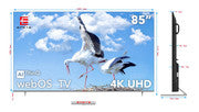 EMETE 85″ Frameless UHD Smart WebOS TV