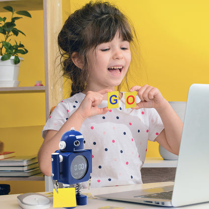 Laser Kids Robot Alarm Clock - Blue