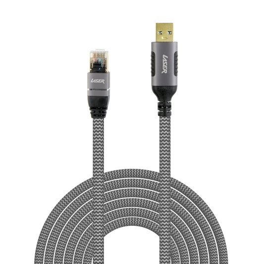 Laser USB-A to RJ45 Male Cable for Compatible Devices - 2m