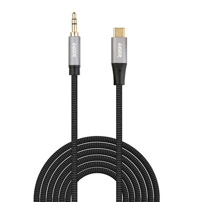 Laser USB-C to 3.5mm AUX Audio Cable 2m - Black